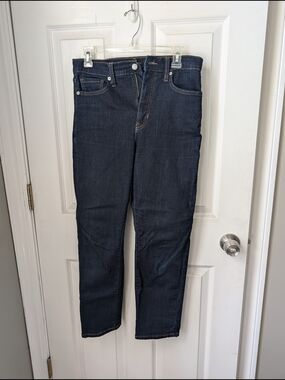 Banana Republic Womens Straight Jeans in Dark Blue